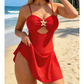 🌟 Rochie de Baie cu Decupare & Stea de Mare Aurie – Modelează Silueta, Confortabilă și Rafinată 🌊