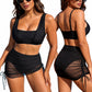 Set de costum de baie pentru femei, model cu trei piese