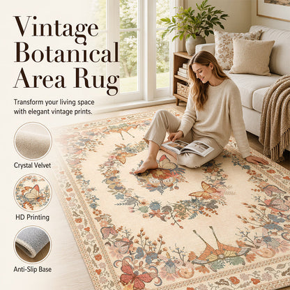🌸 Podeaua ta e goală. Abia așteaptă acest covor. Imprimeu floral vintage, catifea moale ca un nor și un model care completează perfect orice încăpere. 😌✨