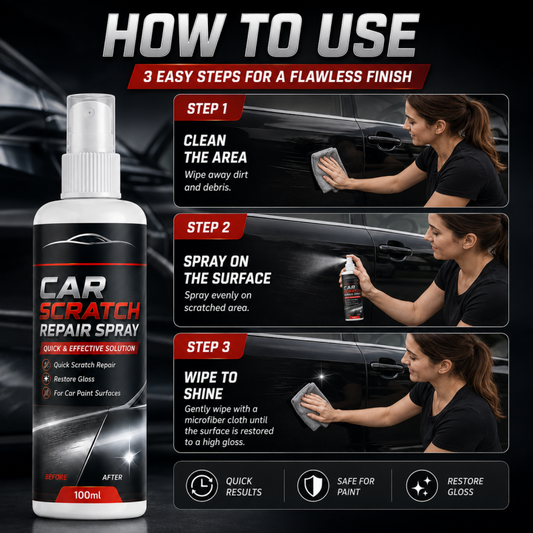 🚗 1+1 GRATIS 🛡️ Spray pentru repararea zgârieturilor de pe mașină | Îndepărtarea rapidă și ușoară a zgârieturilor