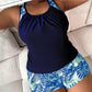 Set de tankini tropical – pantaloni scurți tip „boy shorts” și croială avantajoasă