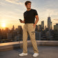 Pantaloni cargo casual pentru bărbați, cu talie elastică