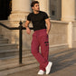 Pantaloni cargo casual pentru bărbați, cu talie elastică