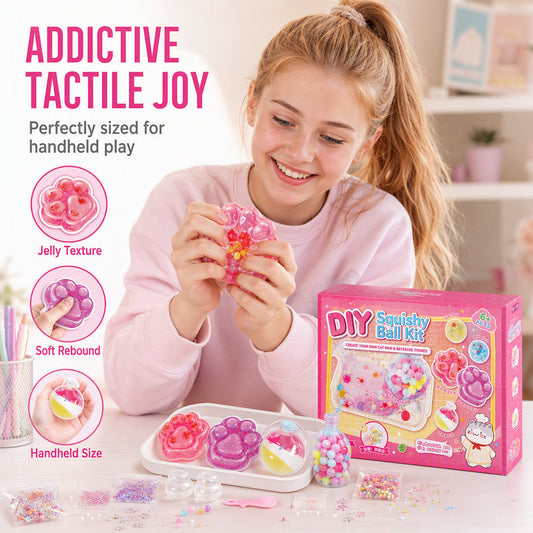 Set DIY pentru jucărie squishy „Fried Ice” cu model de gheare de pisică, pentru copii
