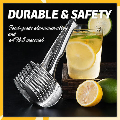 🍋Acum cu 50% reducere! Dispozitiv de feliat Creative Kitchen, feliator manual din aliaj de aluminiu de calitate alimentară, suport de feliere rapidă pentru lămâi, roșii, ceapă și fructe moi, legume