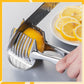 🍋Acum cu 50% reducere! Dispozitiv de feliat Creative Kitchen, feliator manual din aliaj de aluminiu de calitate alimentară, suport de feliere rapidă pentru lămâi, roșii, ceapă și fructe moi, legume