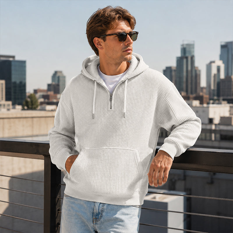 ⏰️LIMITED-TIME 50% OFF ✨Men's Knit Quarter-Zip Hoodie Sweatshirt