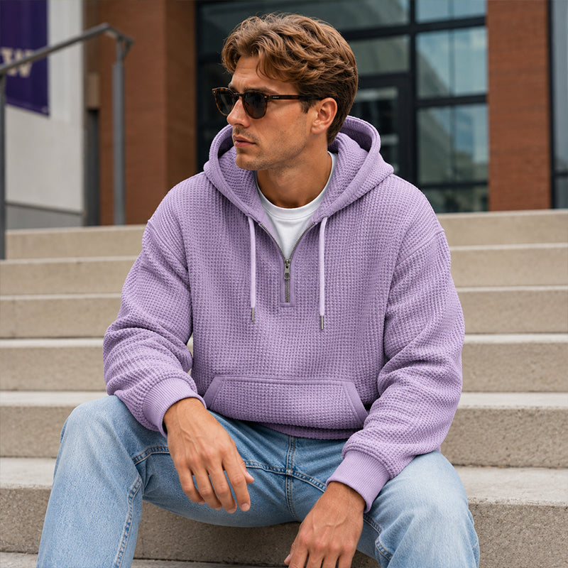 ⏰️LIMITED-TIME 50% OFF ✨Men's Knit Quarter-Zip Hoodie Sweatshirt