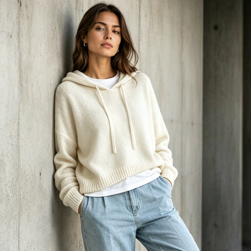 🍂 Women's Hooded Knit Sweater – Where Comfort Meets Casual Fall Style