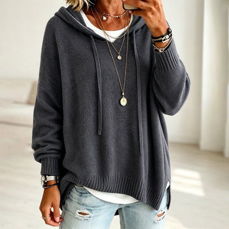 🍂 Women's Hooded Knit Sweater – Where Comfort Meets Casual Fall Style