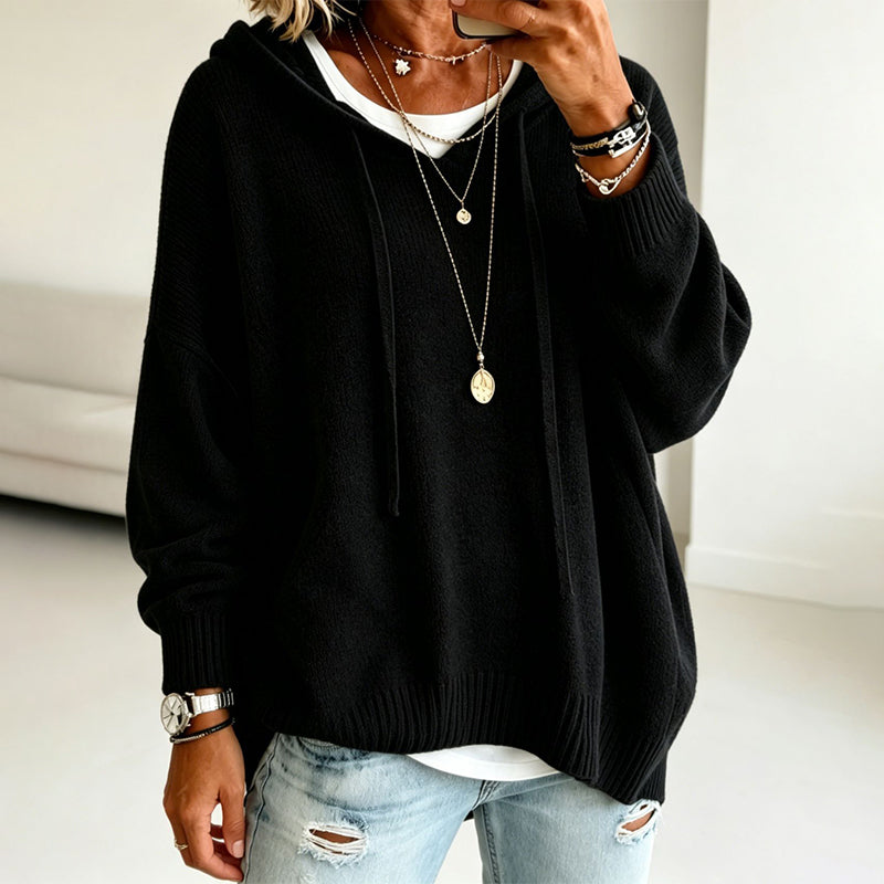 🍂 Women's Hooded Knit Sweater – Where Comfort Meets Casual Fall Style
