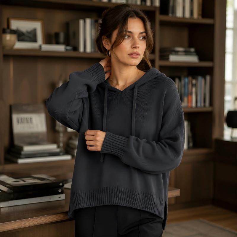 🍂 Women's Hooded Knit Sweater – Where Comfort Meets Casual Fall Style