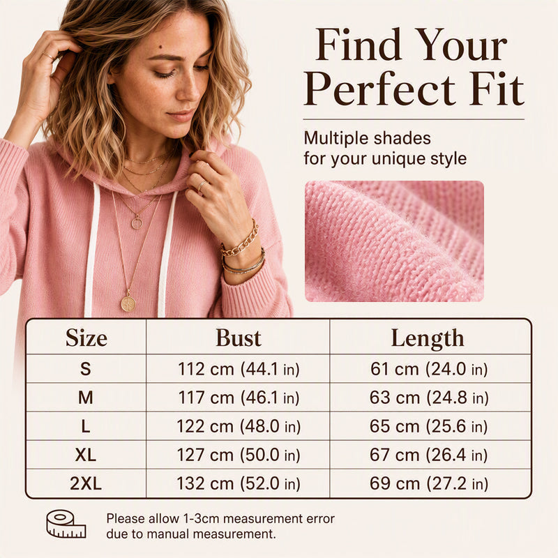 🍂 Women's Hooded Knit Sweater – Where Comfort Meets Casual Fall Style