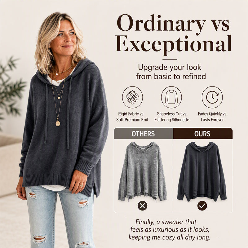 🍂 Women's Hooded Knit Sweater – Where Comfort Meets Casual Fall Style