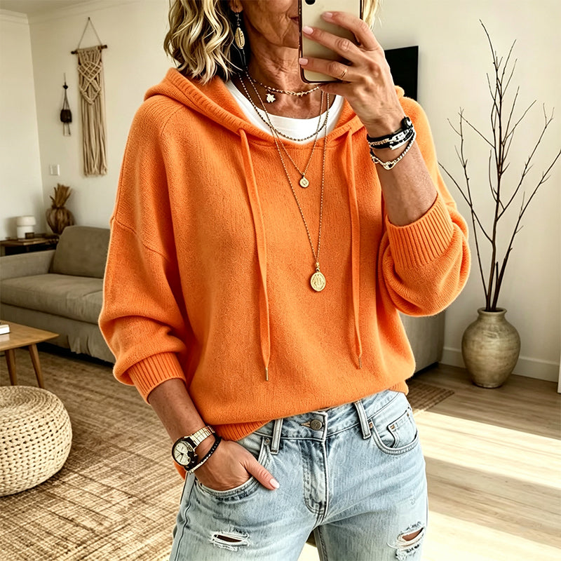 🍂 Women's Hooded Knit Sweater – Where Comfort Meets Casual Fall Style
