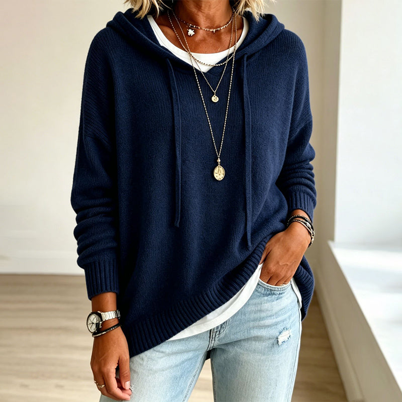 🍂 Women's Hooded Knit Sweater – Where Comfort Meets Casual Fall Style