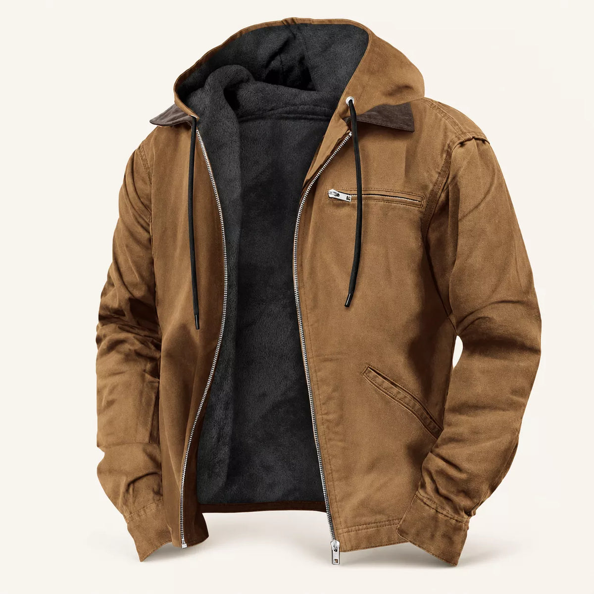 ⏳LAST DAY SALE 50% OFF !!📢Men’s Plush-Lined Hooded Work Jacket