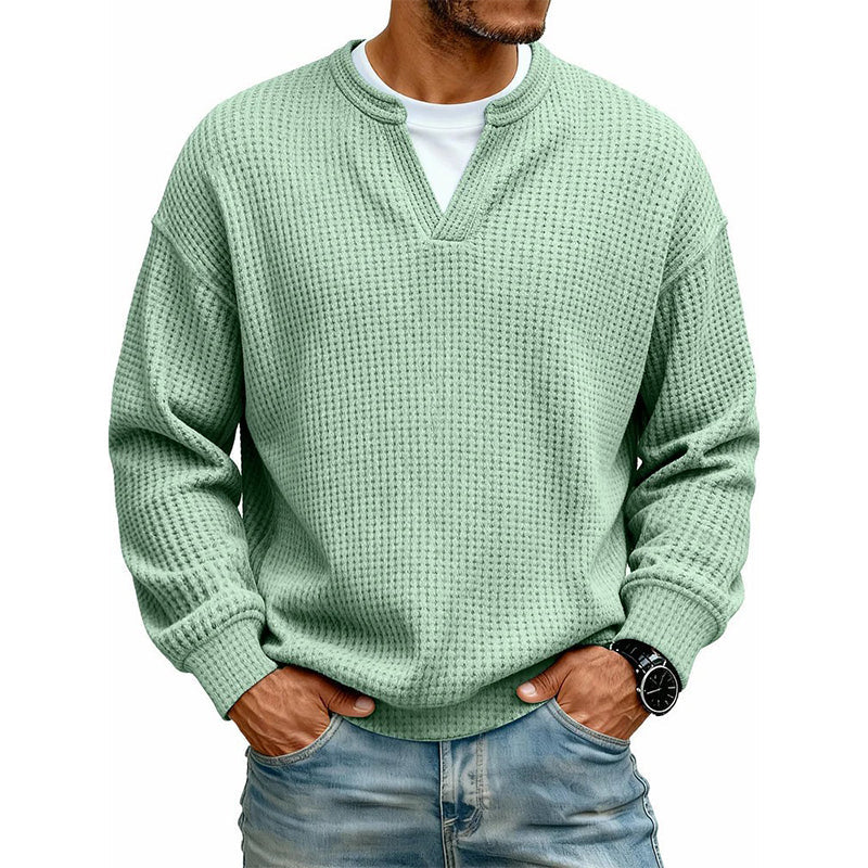 ✨💖Black Friday Mega Deal – 50% off!💖Men's Layered-Look Waffle T-Shirt | Comfortable everyday style with elegant texture 👚
