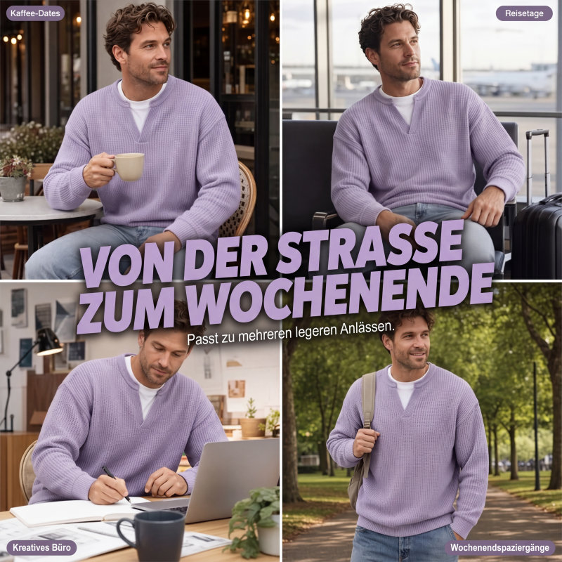 ✨💖Black Friday Mega Deal – 50% off!💖Men's Layered-Look Waffle T-Shirt | Comfortable everyday style with elegant texture 👚