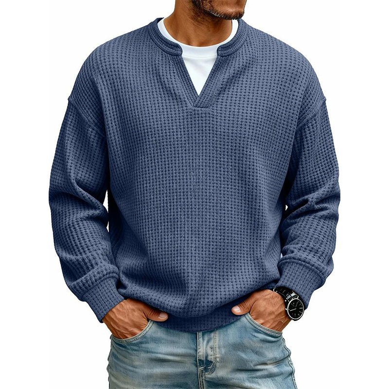 ✨💖Black Friday Mega Deal – 50% off!💖Men's Layered-Look Waffle T-Shirt | Comfortable everyday style with elegant texture 👚