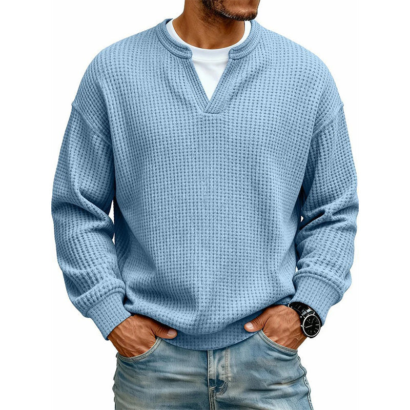 ✨💖Black Friday Mega Deal – 50% off!💖Men's Layered-Look Waffle T-Shirt | Comfortable everyday style with elegant texture 👚
