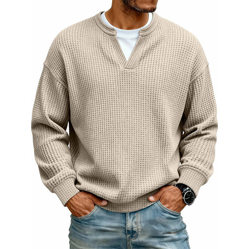 ✨💖Black Friday Mega Deal – 50% off!💖Men's Layered-Look Waffle T-Shirt | Comfortable everyday style with elegant texture 👚