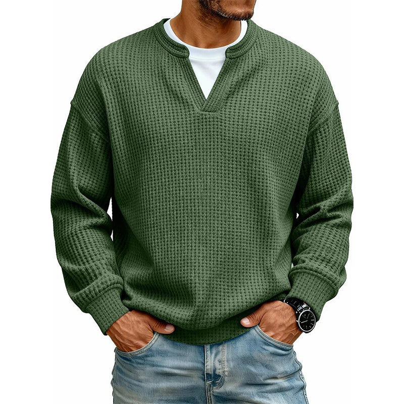 ✨💖Black Friday Mega Deal – 50% off!💖Men's Layered-Look Waffle T-Shirt | Comfortable everyday style with elegant texture 👚