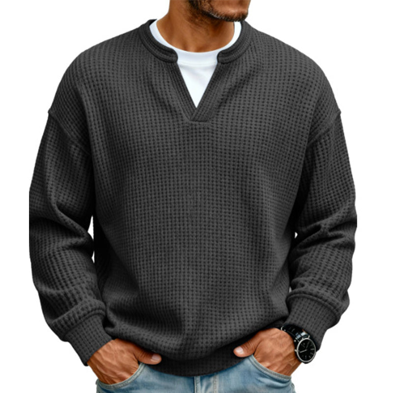 ✨💖Black Friday Mega Deal – 50% off!💖Men's Layered-Look Waffle T-Shirt | Comfortable everyday style with elegant texture 👚