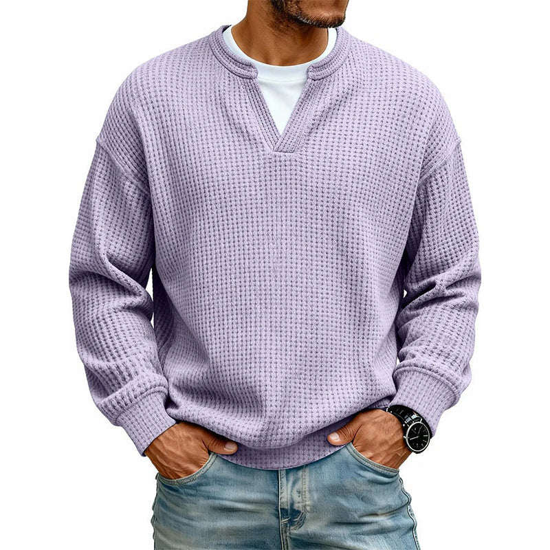 ✨💖Black Friday Mega Deal – 50% off!💖Men's Layered-Look Waffle T-Shirt | Comfortable everyday style with elegant texture 👚