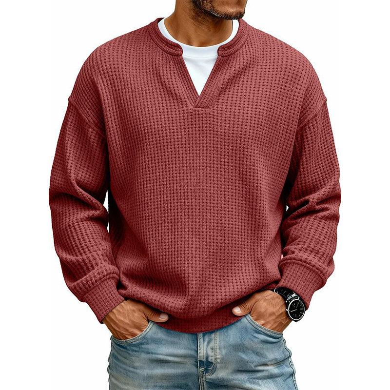 ✨💖Black Friday Mega Deal – 50% off!💖Men's Layered-Look Waffle T-Shirt | Comfortable everyday style with elegant texture 👚