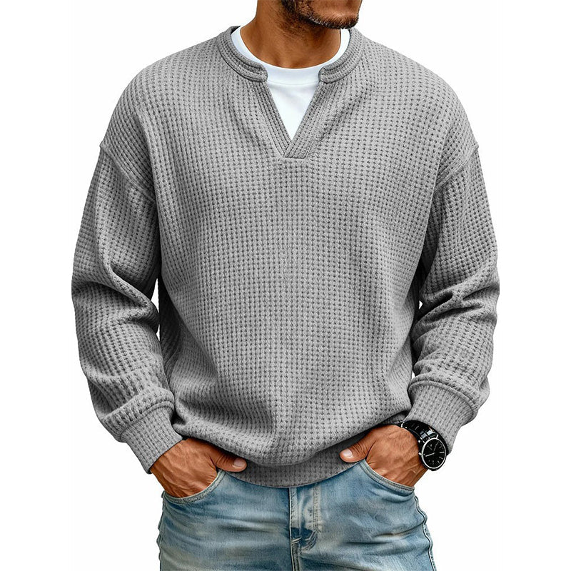✨💖Black Friday Mega Deal – 50% off!💖Men's Layered-Look Waffle T-Shirt | Comfortable everyday style with elegant texture 👚