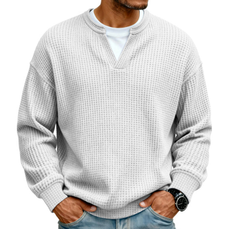 ✨💖Black Friday Mega Deal – 50% off!💖Men's Layered-Look Waffle T-Shirt | Comfortable everyday style with elegant texture 👚