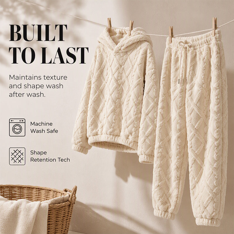 🔥 Embossed Geometric Plush Set – Timeless Comfort & Effortless Style For Every Occasion