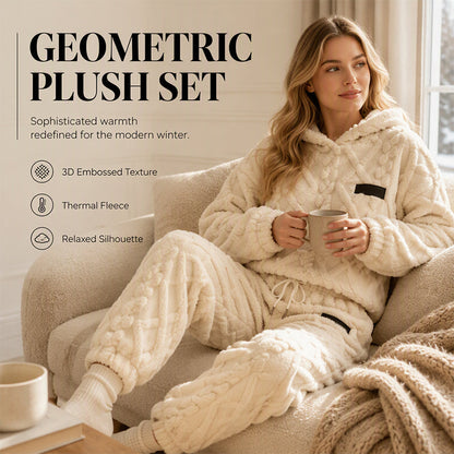 🔥 Embossed Geometric Plush Set – Timeless Comfort & Effortless Style For Every Occasion