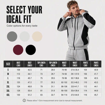 Men's Color-Block Zip-Up Hoodie & Sweatpants Set-5