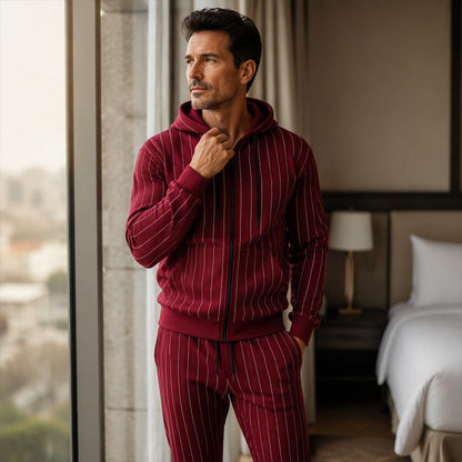 Men's Color-Block Zip-Up Hoodie & Sweatpants Set-8