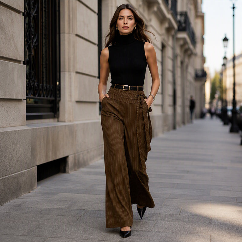 🌼 Simply half price—no catch! Loose, striped, wide-leg pants for women