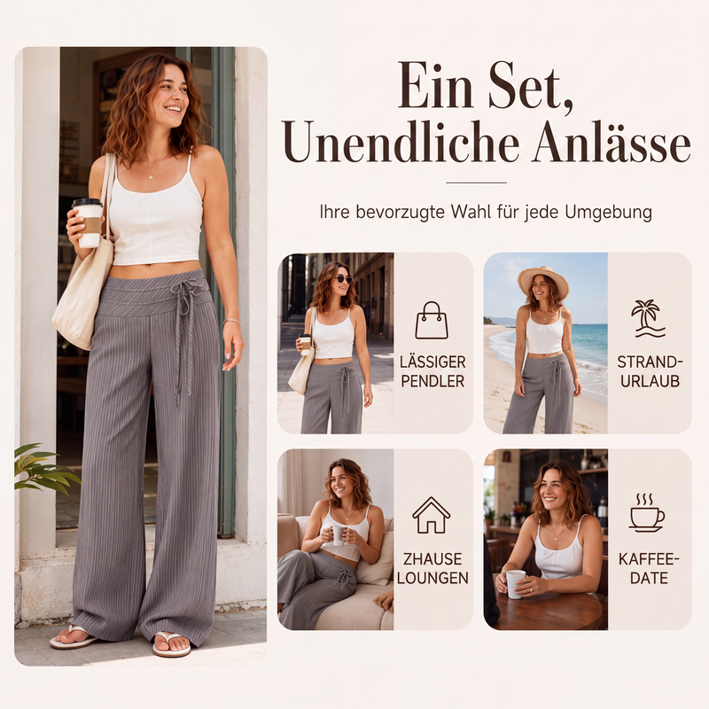 🌼 Simply half price—no catch! Loose, striped, wide-leg pants for women