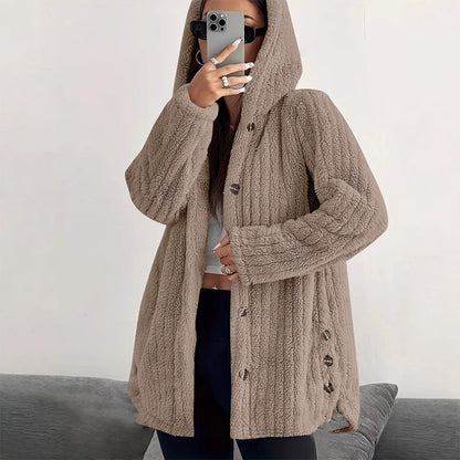 ❄️Women's Loose-Fit Hooded Plush Jacket