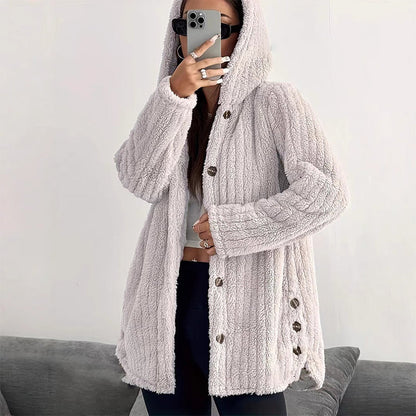 ❄️Women's Loose-Fit Hooded Plush Jacket