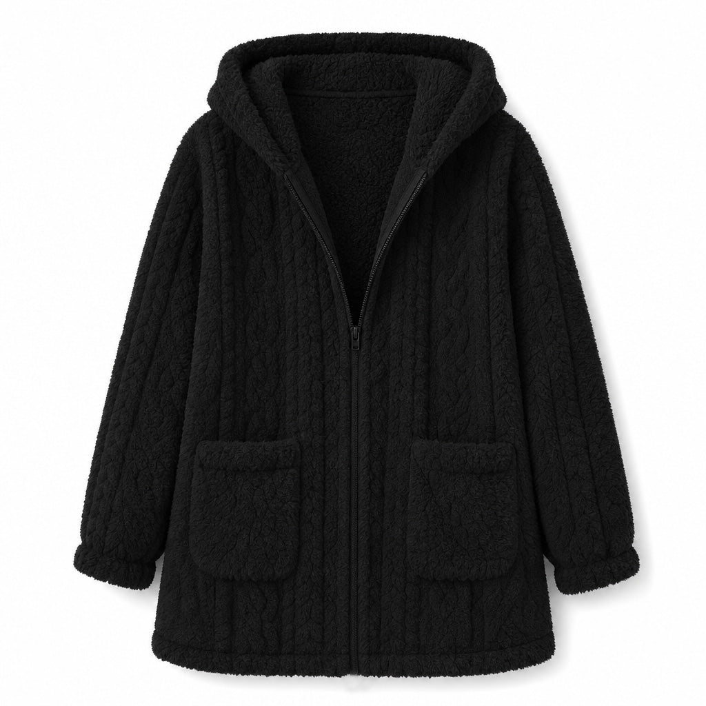📦 5000+ packages shipped daily! Casual, solid-color plush cardigan for women