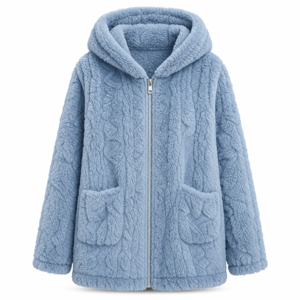 📦 5000+ packages shipped daily! Casual, solid-color plush cardigan for women