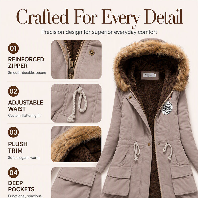 🧥 Women's Parka Jacket – 🍂☁️ Hooded Design & Warm Lining | Wind & Cold Protection, Easy Outings ✨