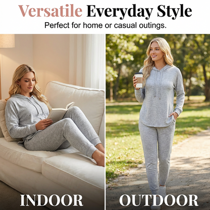 🌸💖 Cozy Matching Style, Easy Everyday Fit | Women's Hooded 2-Piece Set