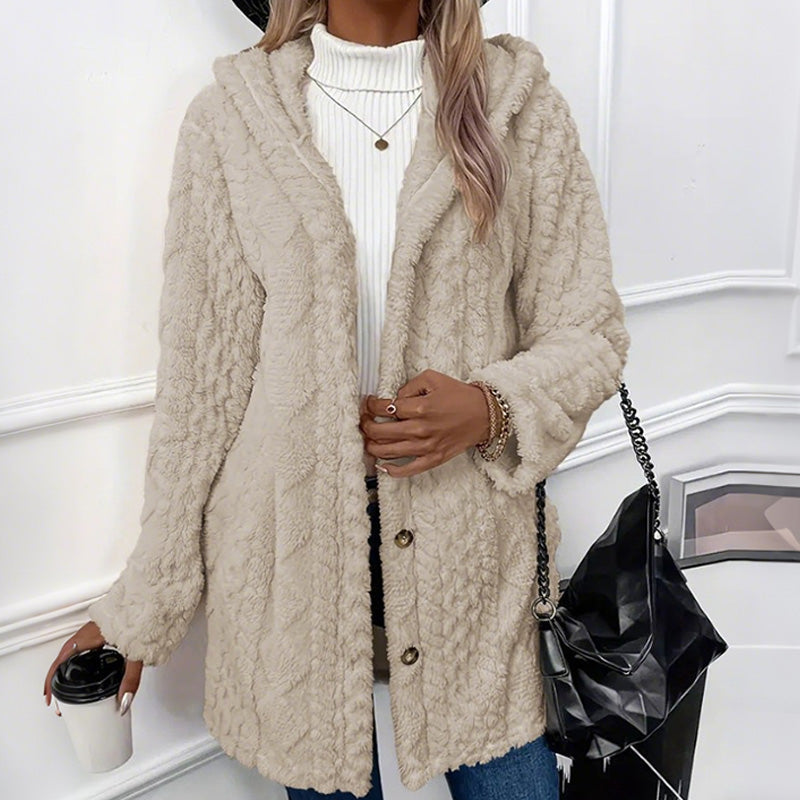 ❄️50% OFF THIS WEEK✨Women's Hooded Plush Fleece Button Jacket | Ultra Soft, Easy to Wear 🧥