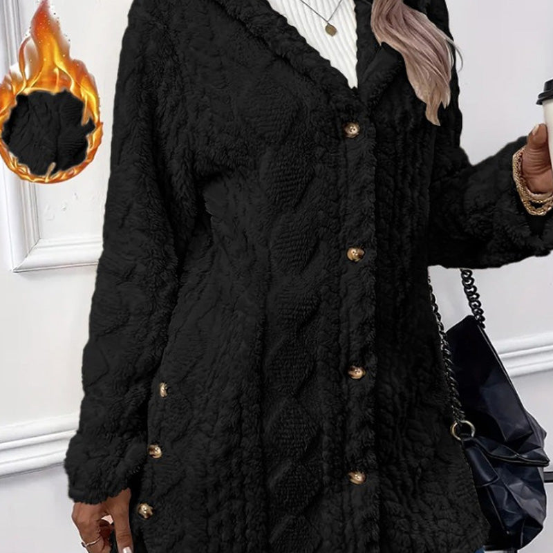 ❄️50% OFF THIS WEEK✨Women's Hooded Plush Fleece Button Jacket | Ultra Soft, Easy to Wear 🧥