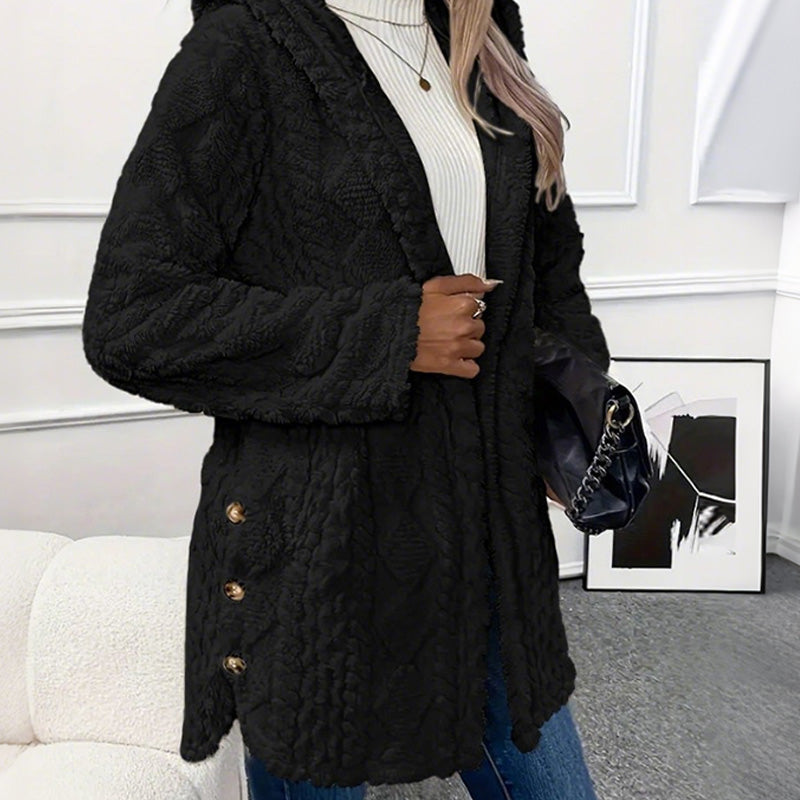❄️50% OFF THIS WEEK✨Women's Hooded Plush Fleece Button Jacket | Ultra Soft, Easy to Wear 🧥