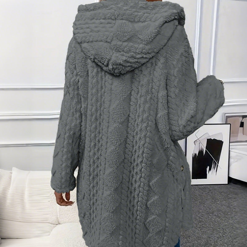 ❄️50% OFF THIS WEEK✨Women's Hooded Plush Fleece Button Jacket | Ultra Soft, Easy to Wear 🧥