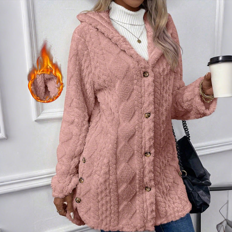 ❄️50% OFF THIS WEEK✨Women's Hooded Plush Fleece Button Jacket | Ultra Soft, Easy to Wear 🧥