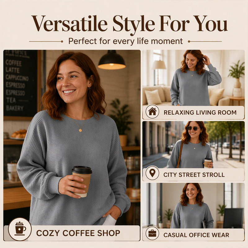 The Waffle-Knit Sweatshirt Made for Easy, Everyday Wear